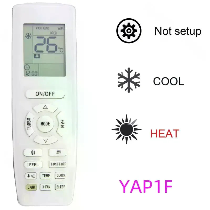 YB1F2 YB1FA Replacement YAP1F AC Remote Air Conditioner C Control DIY Qme