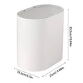 NEW Bathroom Trash Can With Lid Trash Bin Press Top Waste Basket Stylish Slim Garbage Can Compact Spaces Wastebasket For Kitchen Qme White
