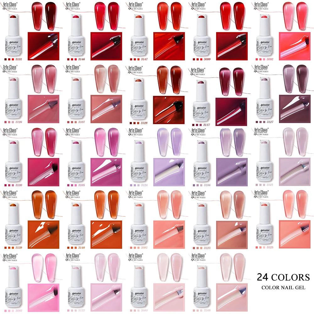 Arte Clavo Jelly Series Semi-transparent Light Pink Peach Gel Nail Qme