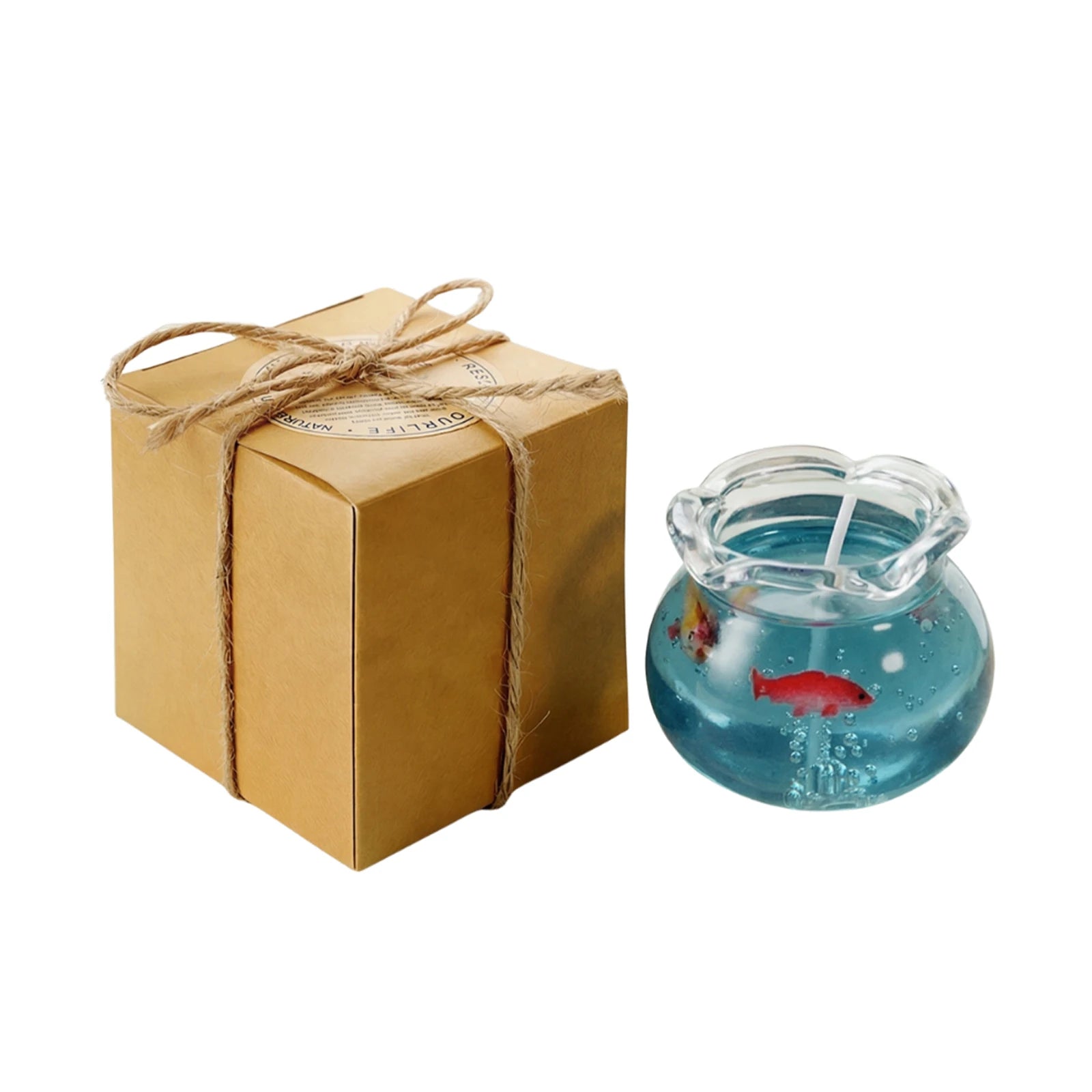 Mini Jelly Wax Fish Tank-shaped Aromatherapy Candle Compact Home Store Long-lasting Decoration Candle for Holiday Creative Gift Qme