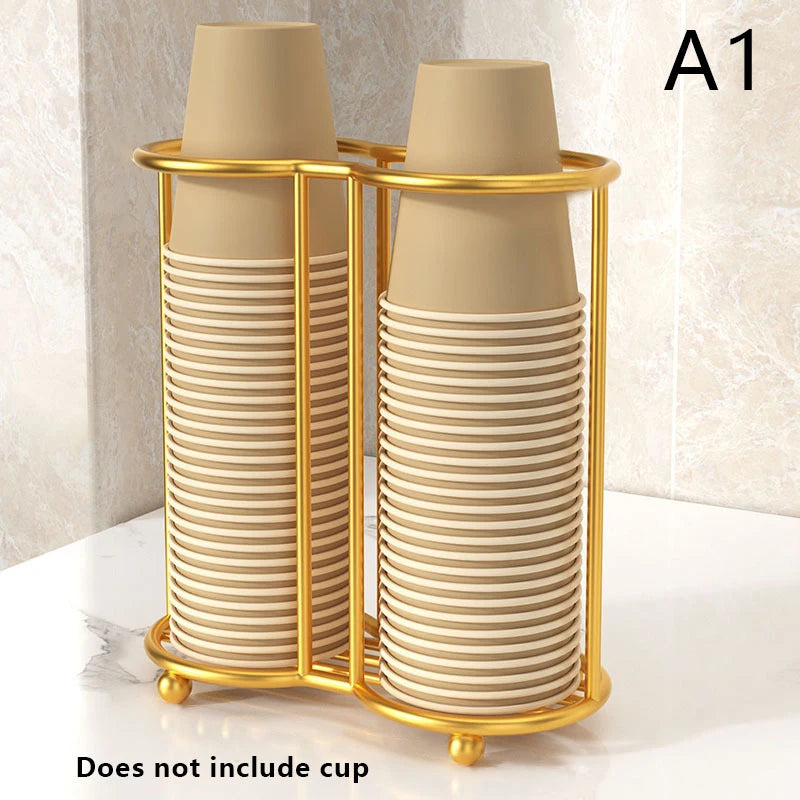 Desktop Cup Storage Rack Household Coffee Holder Home Kitchen Paper Qme A1