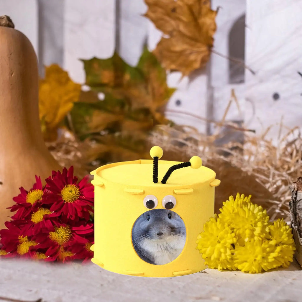 Hamster Sleeping Nest Hamster Hiding House Felt Warm Nest Bee Shaped Dutch Pig Mouse Golden Bear House Qme
