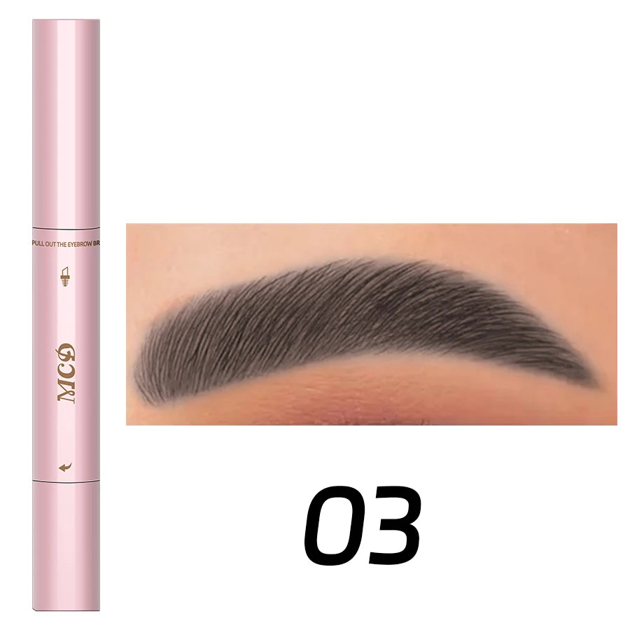 2 In1 Professional Waterproof Eyebrow Pencil Long-lasting Korean Qme 03