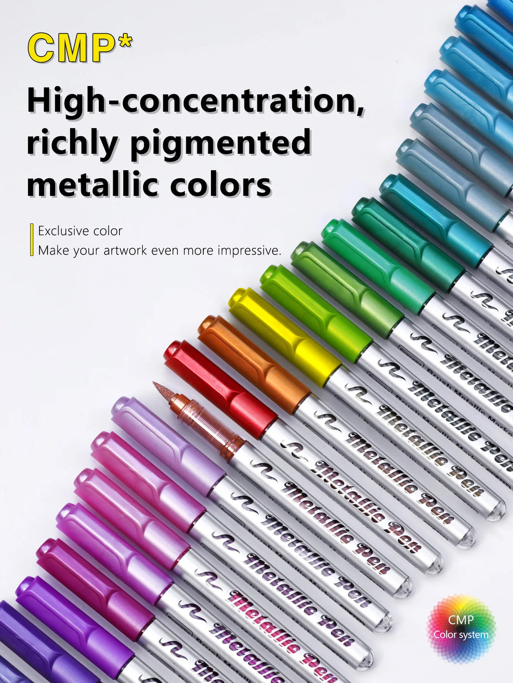 12-48Pcs Metallic Marker Pens - Brush Tip for Rock Painting, Black Paper, Scrapbooking Crafts, Christmas Gift，DIY Photo Album Qme