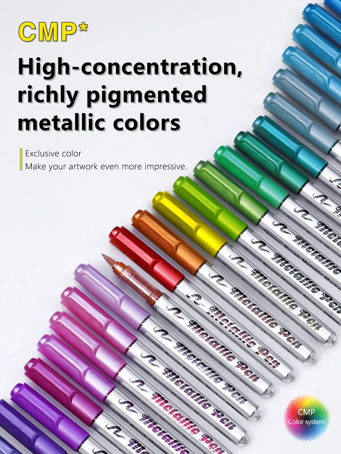 12-48Pcs Metallic Marker Pens - Brush Tip for Rock Painting, Black Paper, Scrapbooking Crafts, Christmas Gift，DIY Photo Album Qme