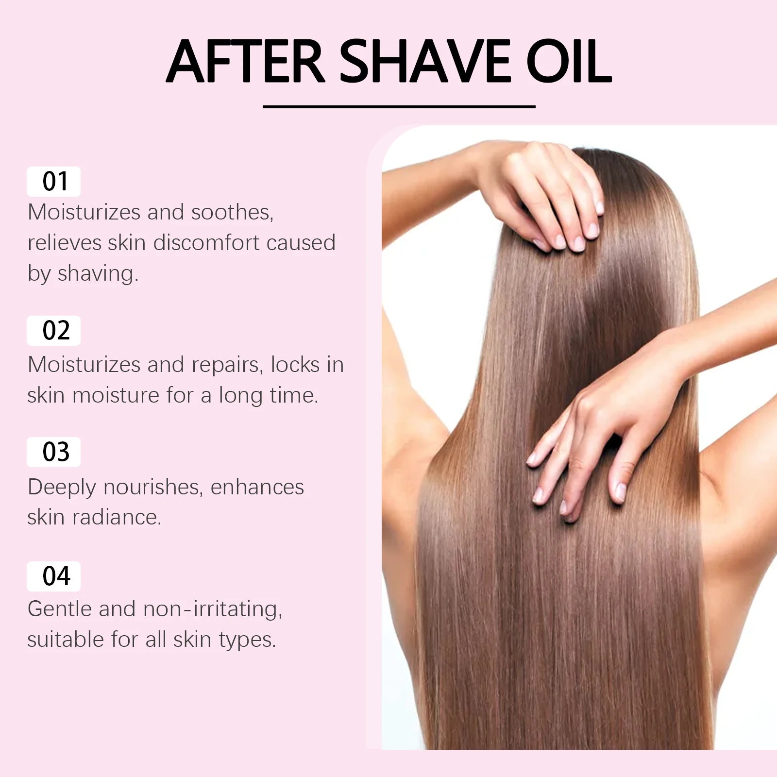 Strawberry Vanilla After Shave Oil for Smooth Skin Moisturizing Soothing Depilation Essential Oil Prevent Ingrown Hairs & Drynes Qme