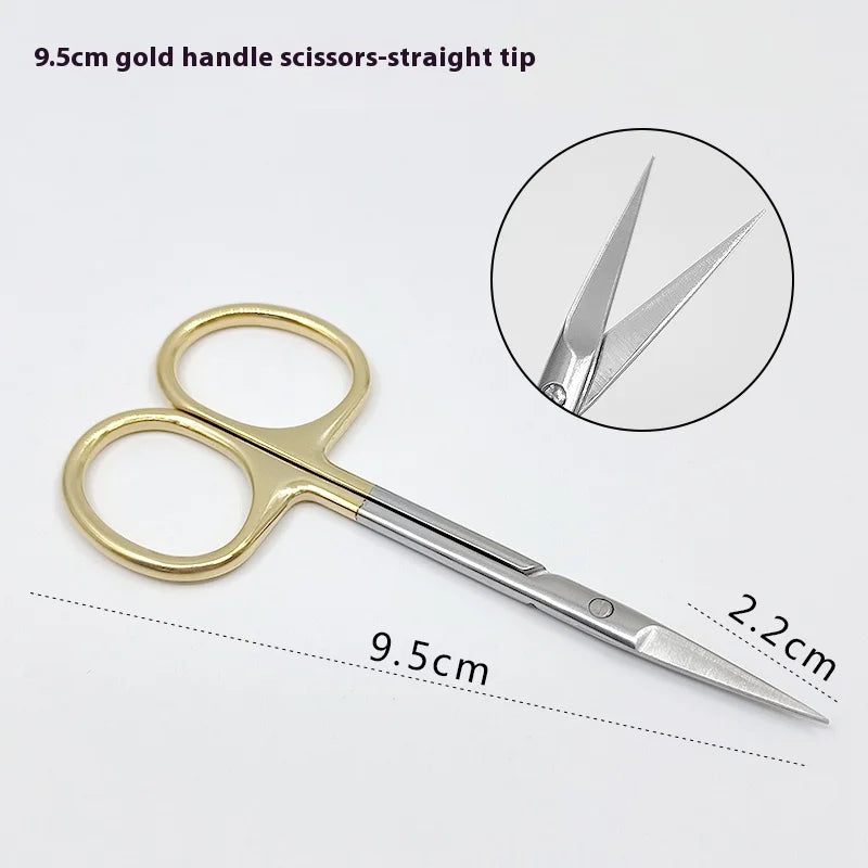 Gold Handle Scissors Ophthalmology Shears Double Eyelids Rapid Qme c