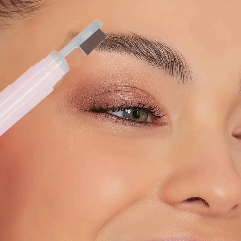 Double head flat core eyebrow wax brush, waterproof and lasting, cream black brown eyebrow, precise styling, clear contour Qme