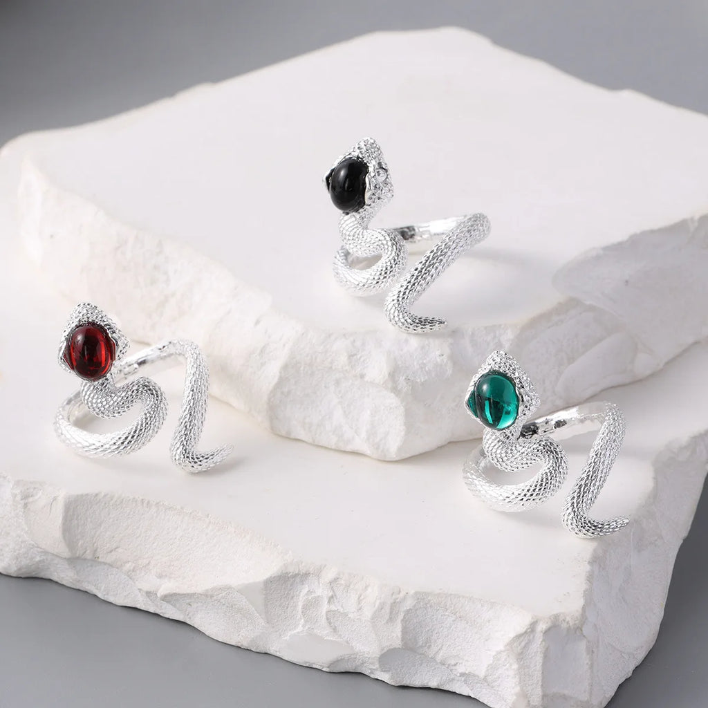 Original Design Light Luxury Snake Opening Ring for Men and Women Simple Retro Fashion Snake Ring Wholesale Qme
