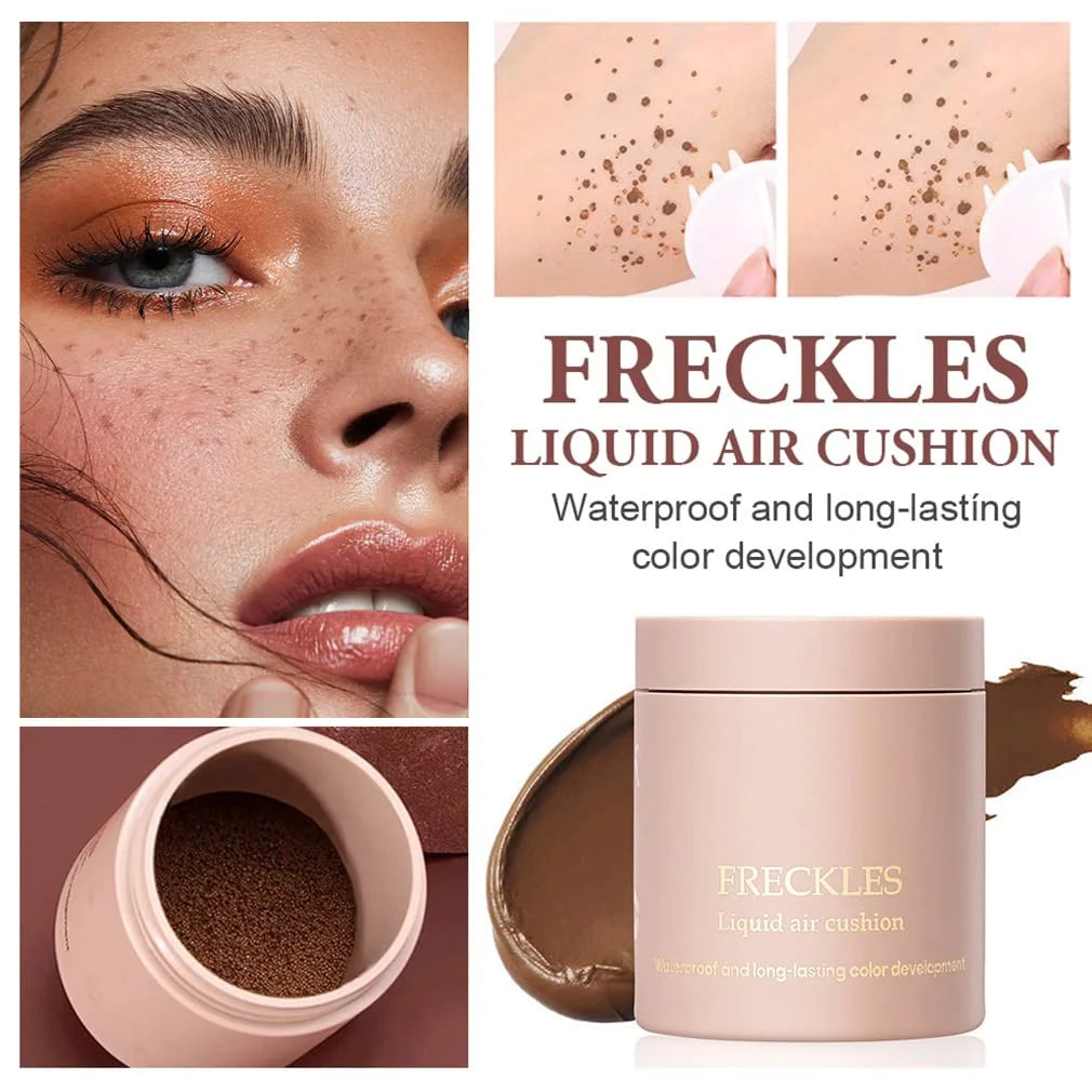 Face Body Freckled Stamp Kit Lifelike Freckle Natural Simulation Fake Dot Spot Comb Seal Air Cushion Freckle Waterproof Makeup Qme