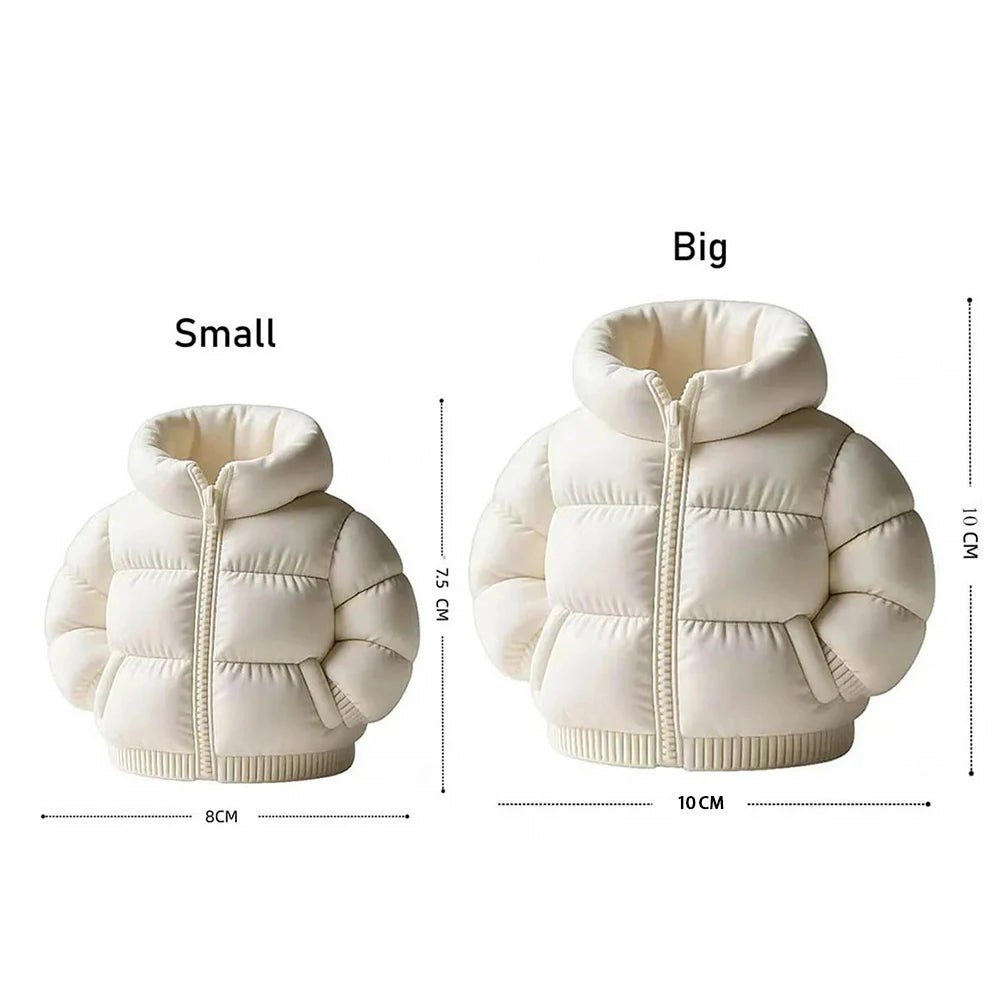Down Jacket-Shaped Pen Holder Desktop Organizer for Stationery Makeup Brushes Home Office Shelf Decor, for Shool Gift Qme