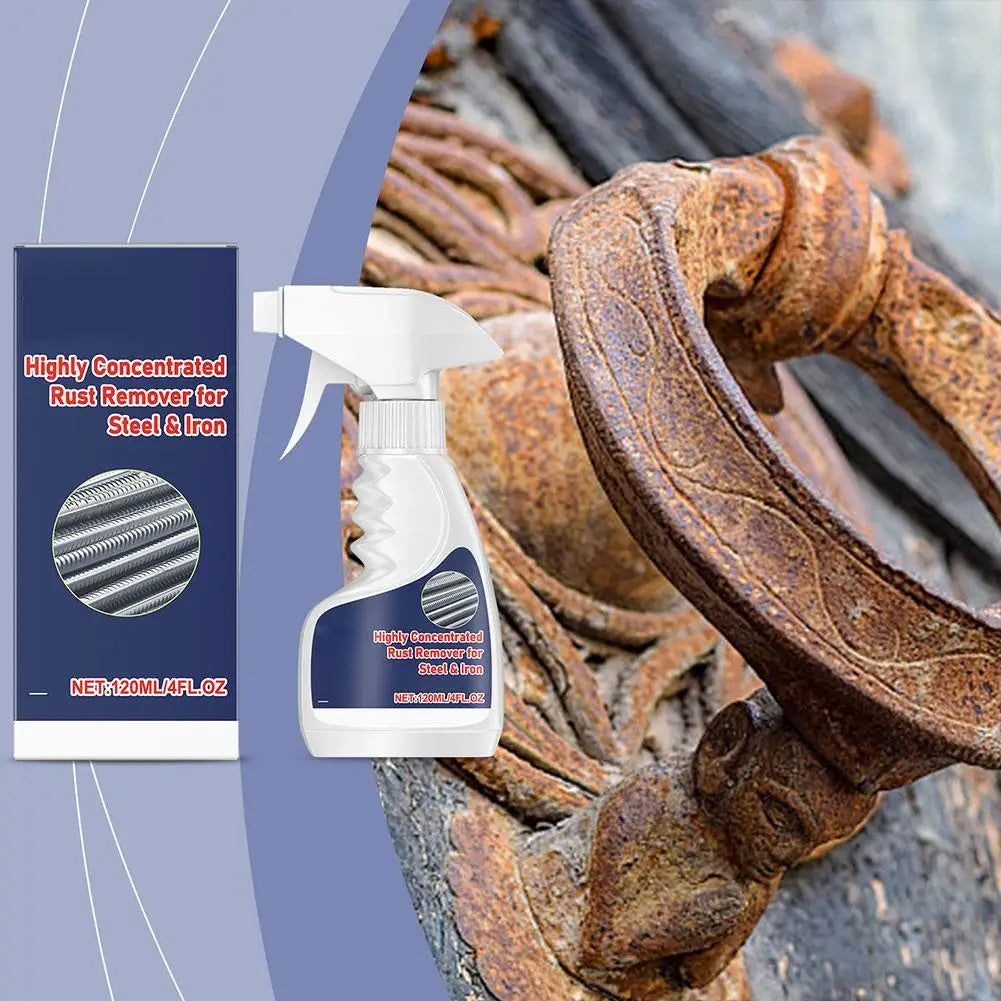 Car Rust Remover Spray for Wheel Rim Exhaust Pipe Metal Restoration Heavy Duty Rust Cleaner Anti-Rust Solution Qme