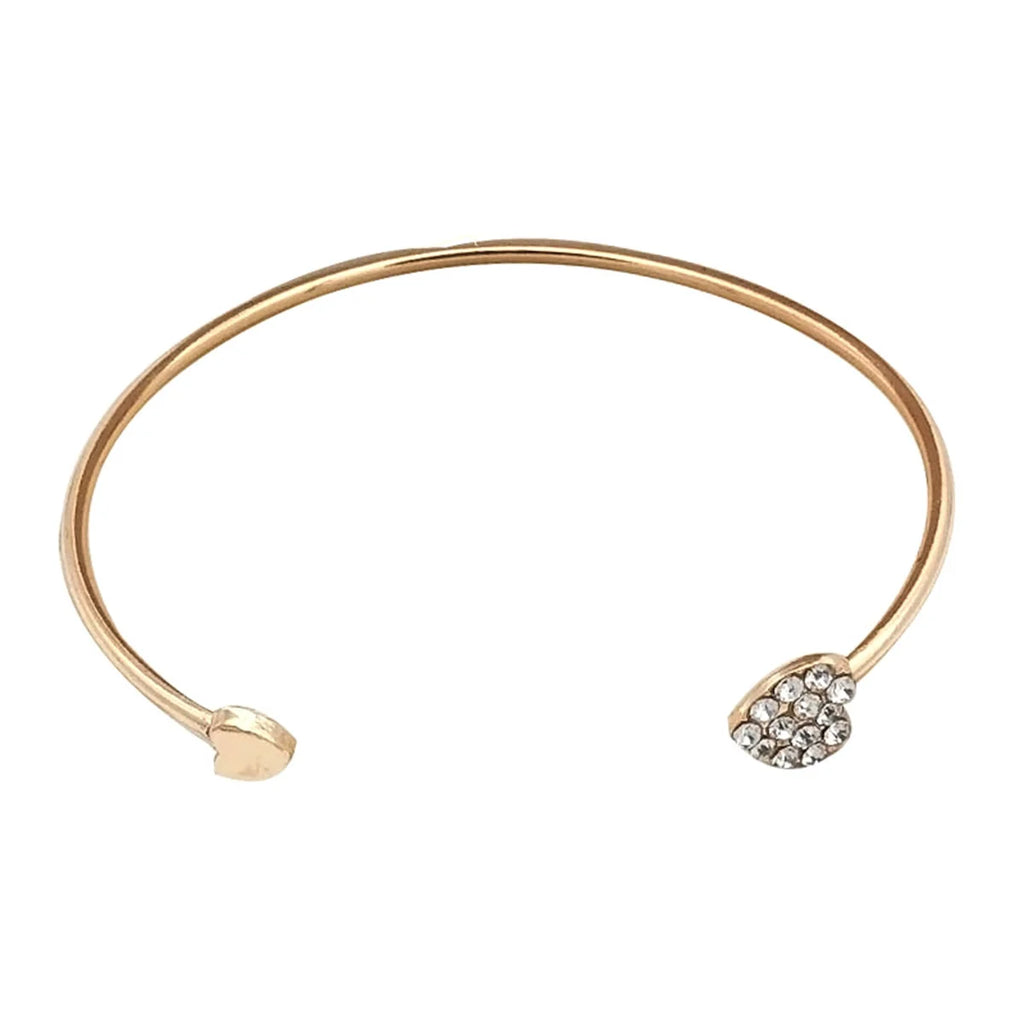 Cute Charm Bracelet Bangles Bijoux Fashion Love With Heart-Shaped Crystal Bracelet Double Opening Accessories Wholesales Qme