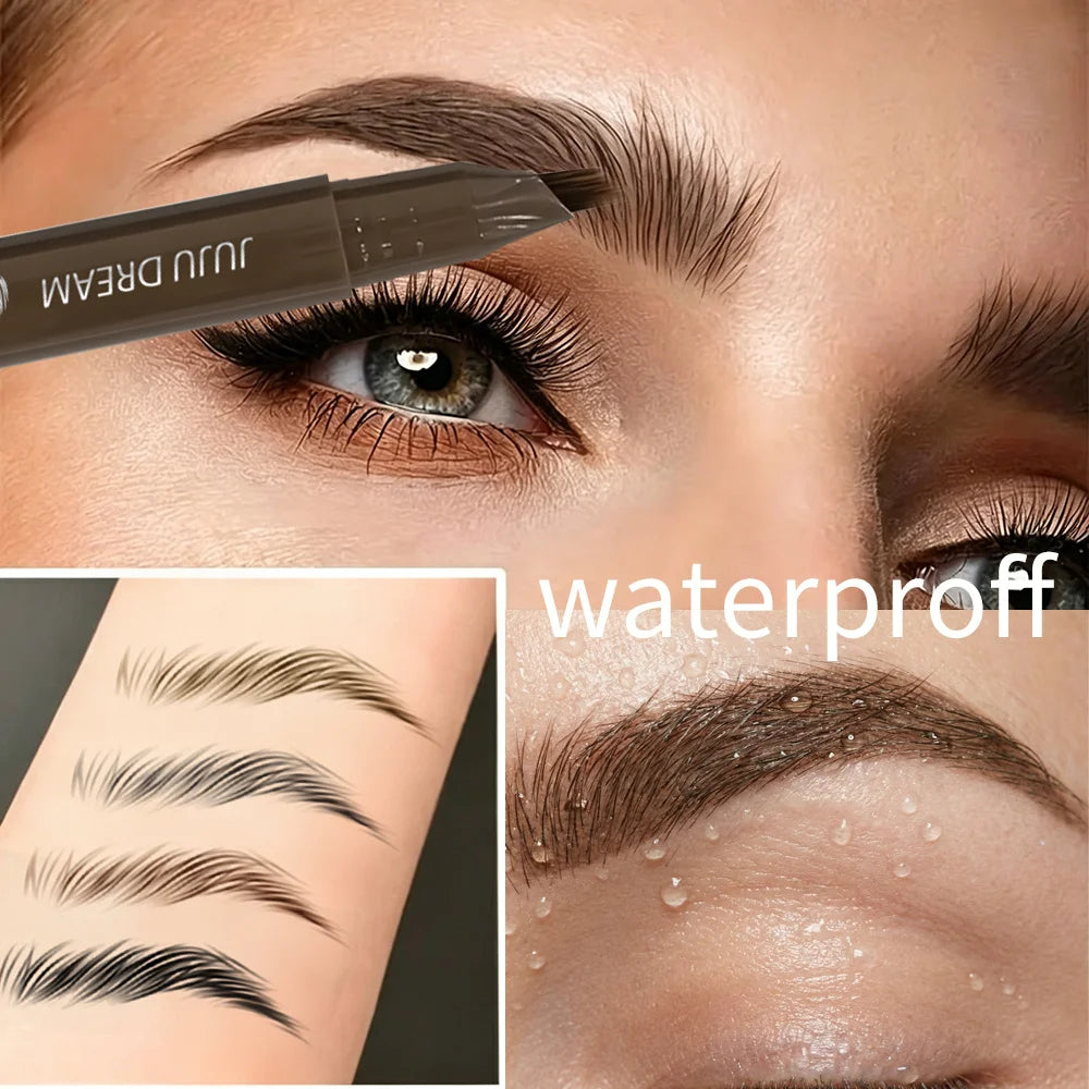 Waterproof Four-pronged Eyebrow Pencil Hair-like Smudge-proof Qme