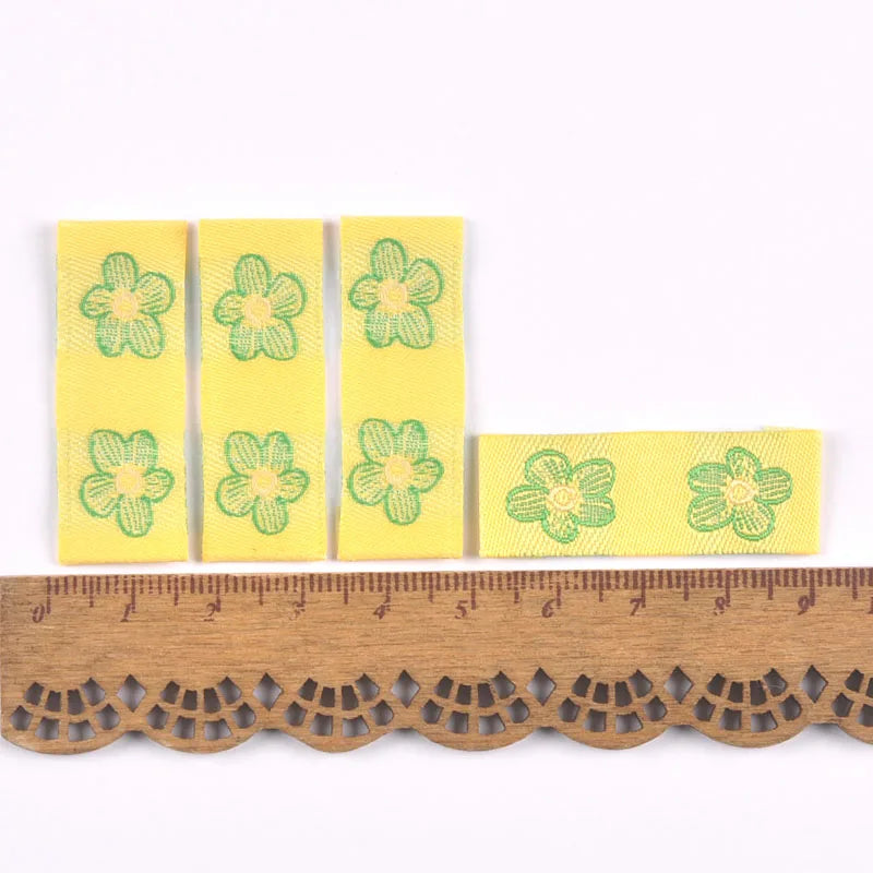 50Pcs Candy Color Mixed Flower Pattern Embroidery Labels Garment Tags For Sewing Accessories Clothes Bag Handmade DIY Supplies Qme 1