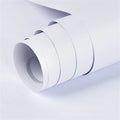 40CM Pure White Color Matte Frosted Wallpaper Waterproof Moisture Proof Peel and Stick Wall Stickers for DIY Home Decoration Qme white 40cmx10m