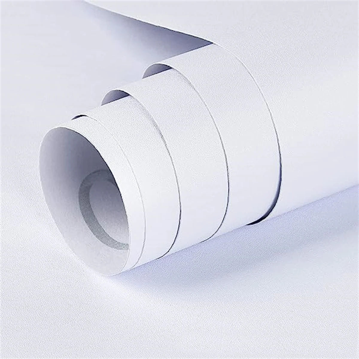 40CM Pure White Color Matte Frosted Wallpaper Waterproof Moisture Proof Peel and Stick Wall Stickers for DIY Home Decoration Qme white 40cmx10m