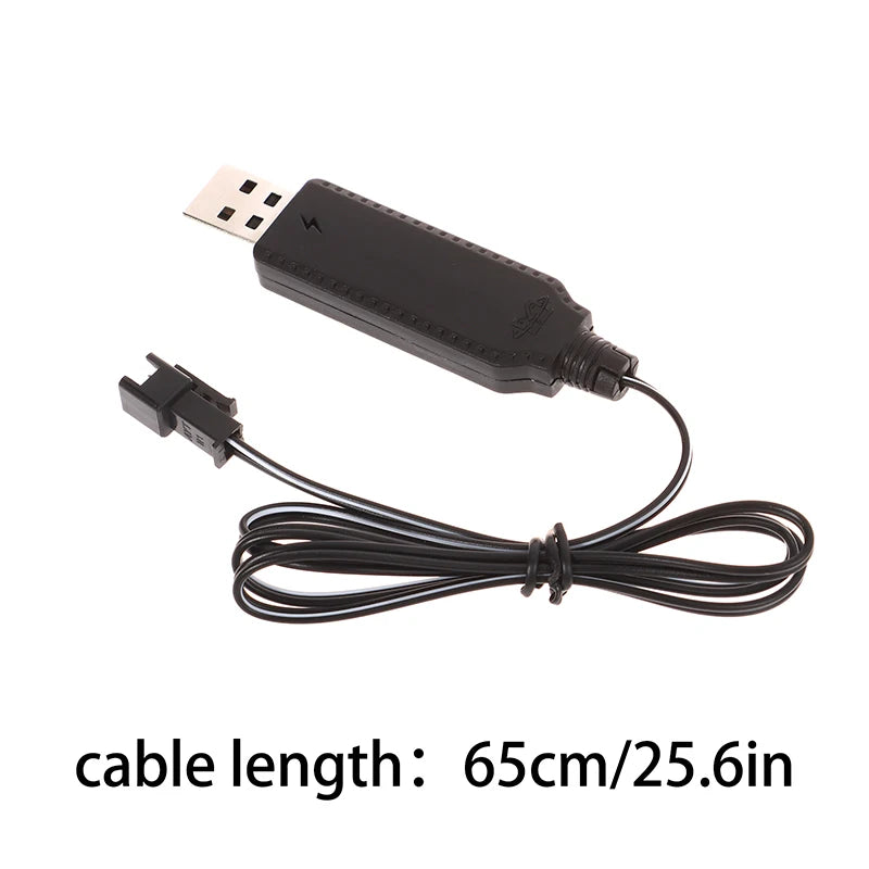 USB Charger Cable For 3.7V Lithium Battery Charger SM-2P Forward RC Car Aircraft Parts RC Quadcopter Toy Aircraft Accessories Qme Black