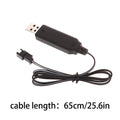 USB Charger Cable For 3.7V Lithium Battery Charger SM-2P Forward RC Car Aircraft Parts RC Quadcopter Toy Aircraft Accessories Qme Black