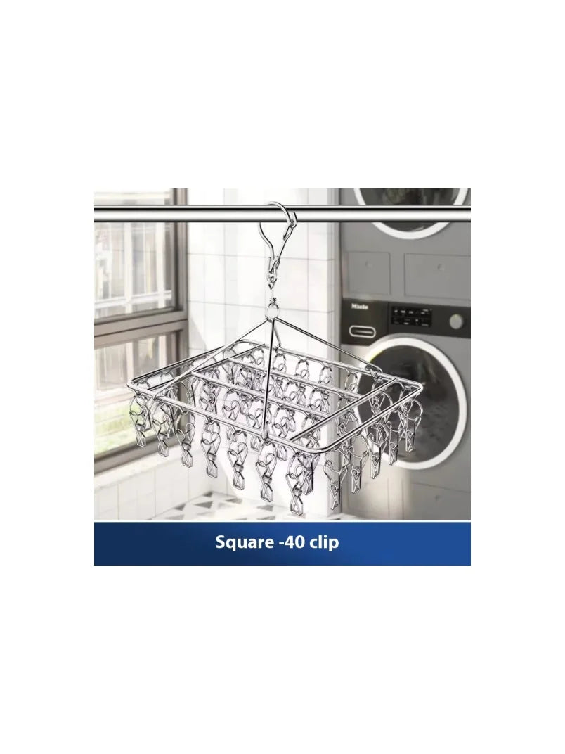 Stainless Steel Windproof Clothespin Laundry Hanger Bra Sock Towel Clothesline Hook Clothes Rack Peg Dryer Airer Drying Qme B 40