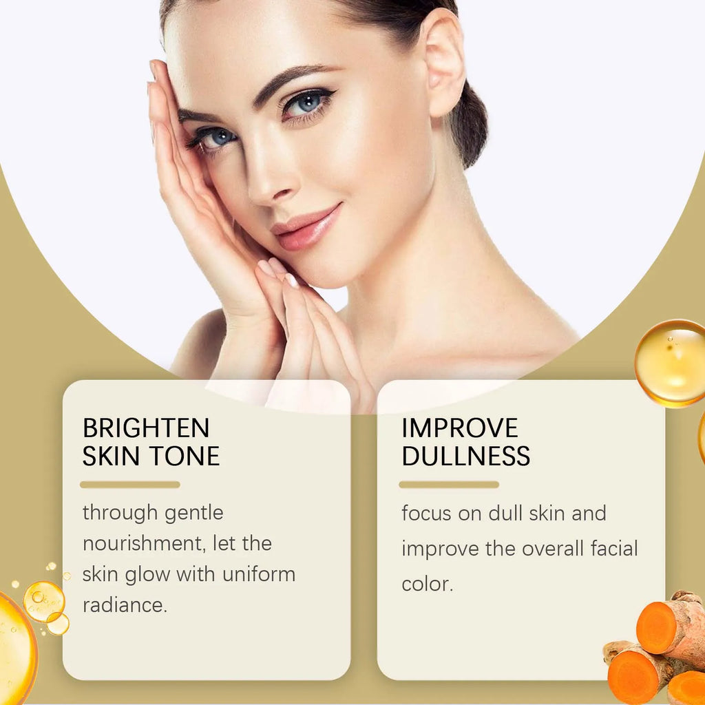 Turmeric Face Serum Moisturizing Lightening Dark Spots Even Skin Tone Smoothing Rejuvenates Face Brightening Essence Care Qme
