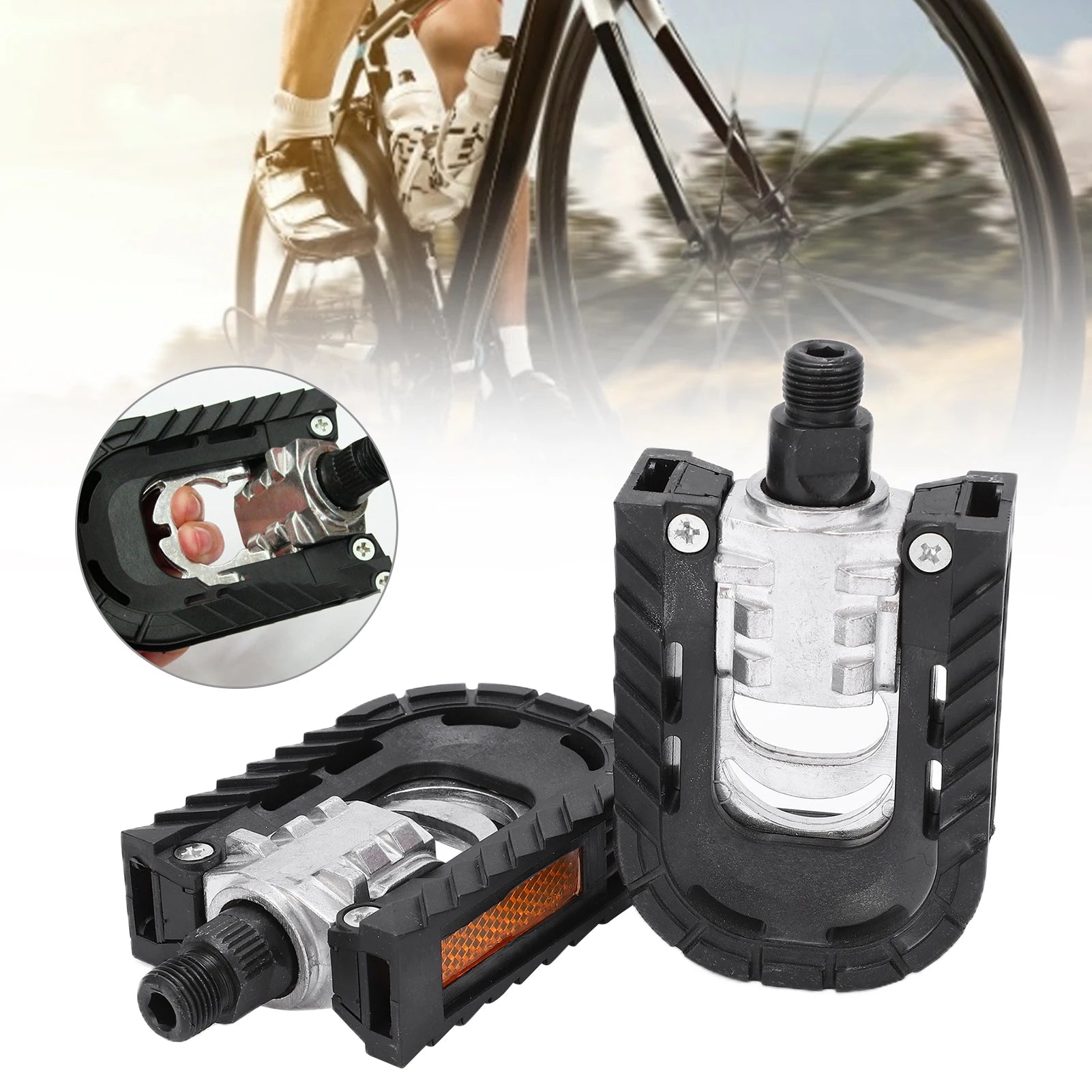 Mountain Bike Pedal Aluminum Alloy Folding Flat Pedals for Cycling Sports Mountain Bike Pedal Cycling Pedals Qme
