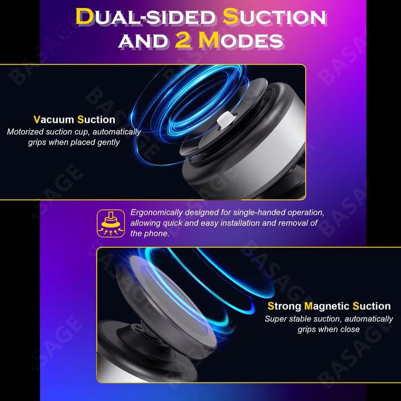 Car Magnetic Vacuum Adsorption Bracket 360 Degree Rotating Aluminum Alloy Mobile Phone Holder For 4.7-inch Or Above Smartphones Qme