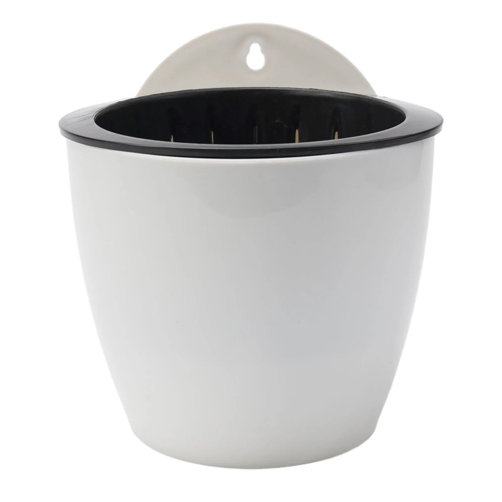 1X Wall-Mounted Flower Pot Automatic Water-Absorbing Plastic Self Watering Pot Green Dill Home Decoration Garden Supplies Qme L