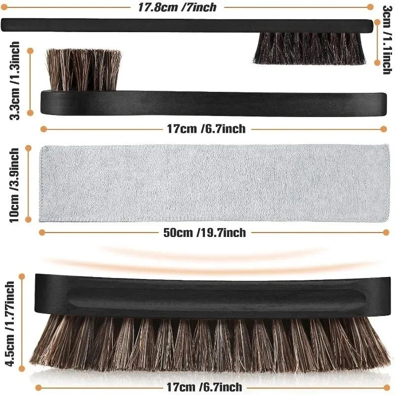 Horsehair Shine Shoes Brush Polish Dauber Applicators Cleaning Qme
