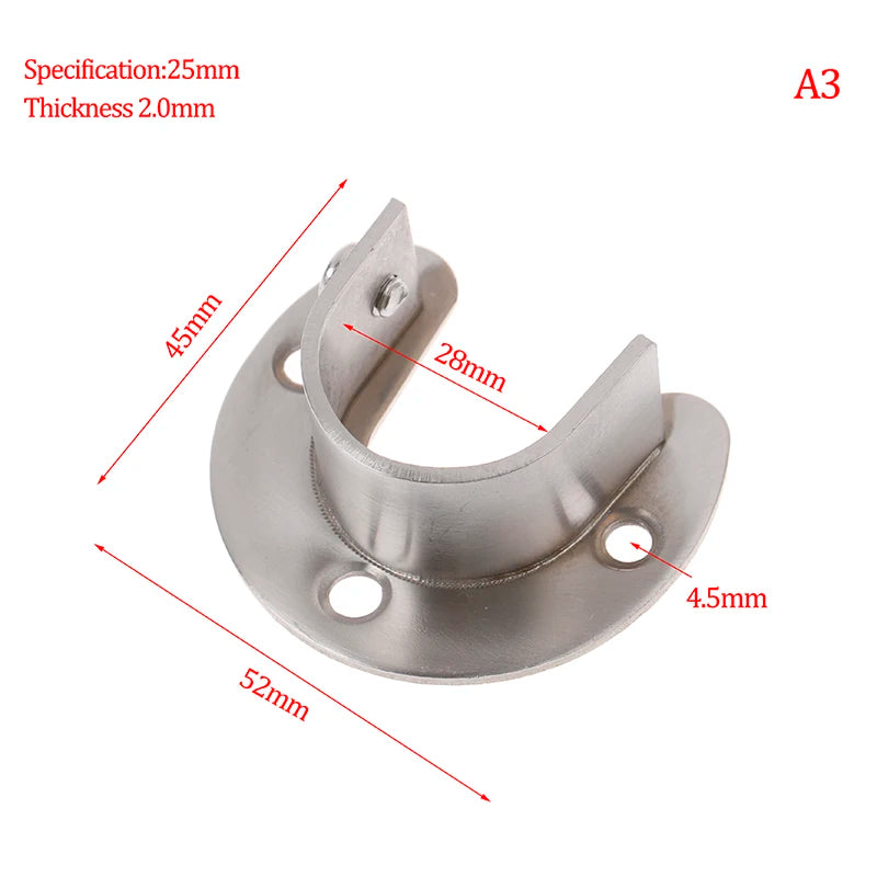 19 22 25 Wardrobe Bracket Stainless Steel Rod Socket Flange Holder Qme A3 8 inch