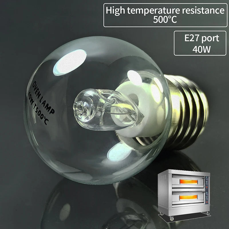 1Pc E27 40W Oven Lamp Light Microwave Oven Bulbs 220v High Temperature Resistant 500 Degree For Display Cabinet Light Bulb. Qme