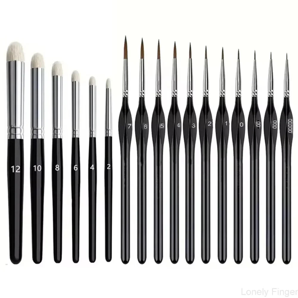 Miniature Paint Brushes Drybrush Set, Acrylic Paint Brushes for Oil, Watercolors, Tabletop, Figurine 3/6/11/17Pcs Qme 17Pcs Set