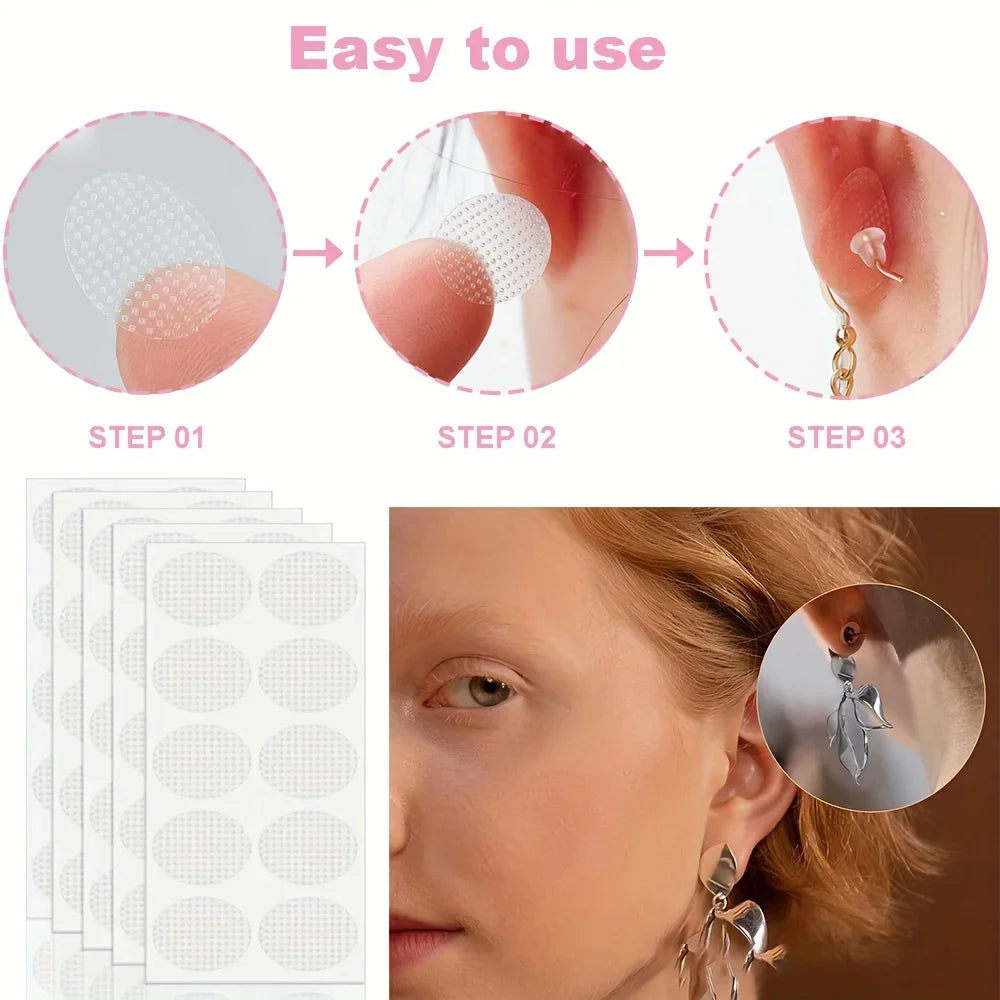 Earlobe support patch, bifurcated high-strength transparent ear ring sticker, suitable for long-term wearing, Qme