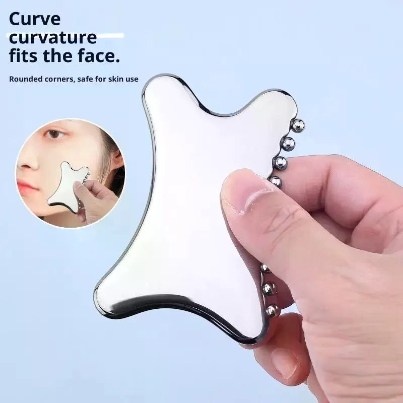 Gua Sha Board Guasha Massage Face Stainless Steel Body Massager Qme