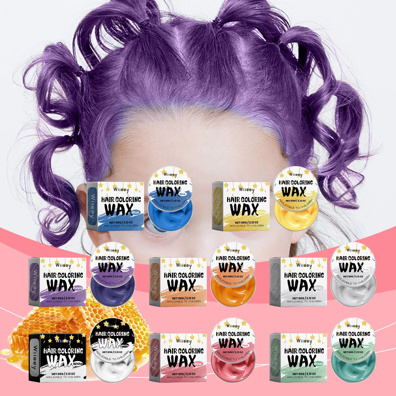 8 Colors Kids Hair Wax Temporary Paint Reduce Scalp Stimulate Prevent Qme
