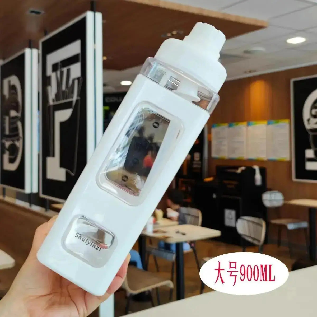 700 Outdoor Water Bottle Straw Clear Scale Sport Plastic Portable Qme 900ML White
