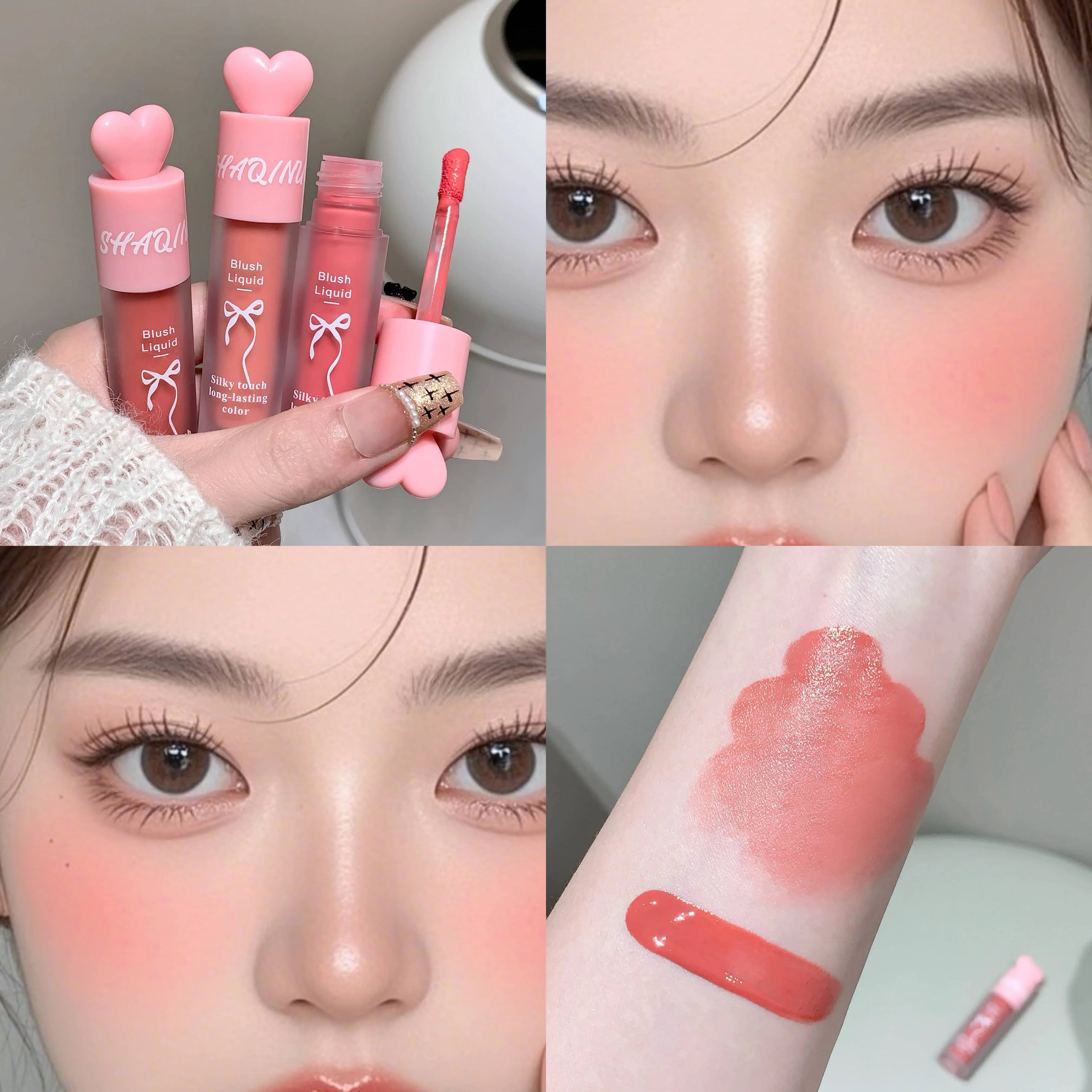 SHAQINUO Liquid Blush Natural Low Saturation Water Light Sponge Brush Qme S9027-5