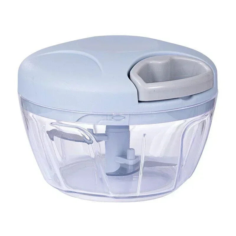 500/900ML Rope Grinder Vegetable Cutter Kitchen Garlic Puller Minced Garlic Chili Fruit Puree Garlic Mixer Rotary Food Processor Qme 500ml-Blue