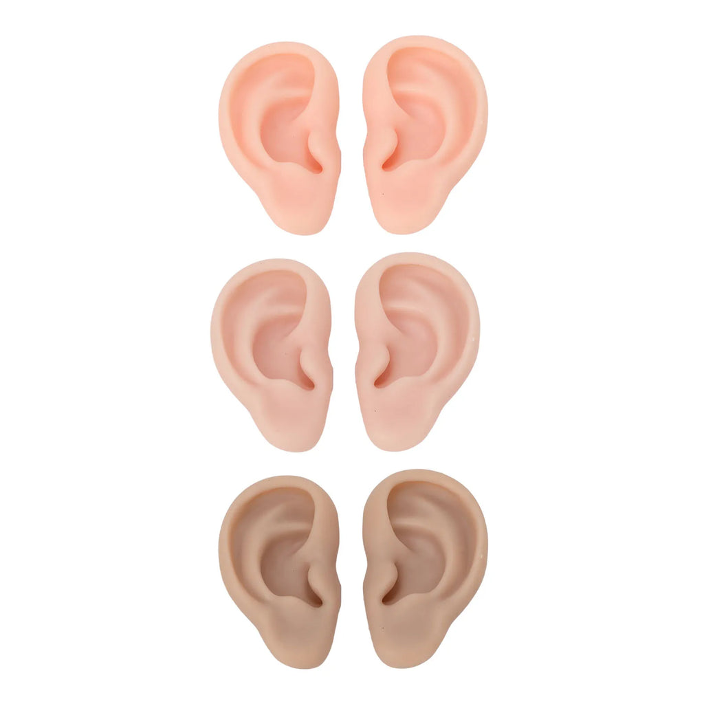 1 Pair Silicone Ear Model Soft Flexible Simulation Ear Model for Earrings Display Ear Piercing Exercise Soft Silicone Ear Model Qme