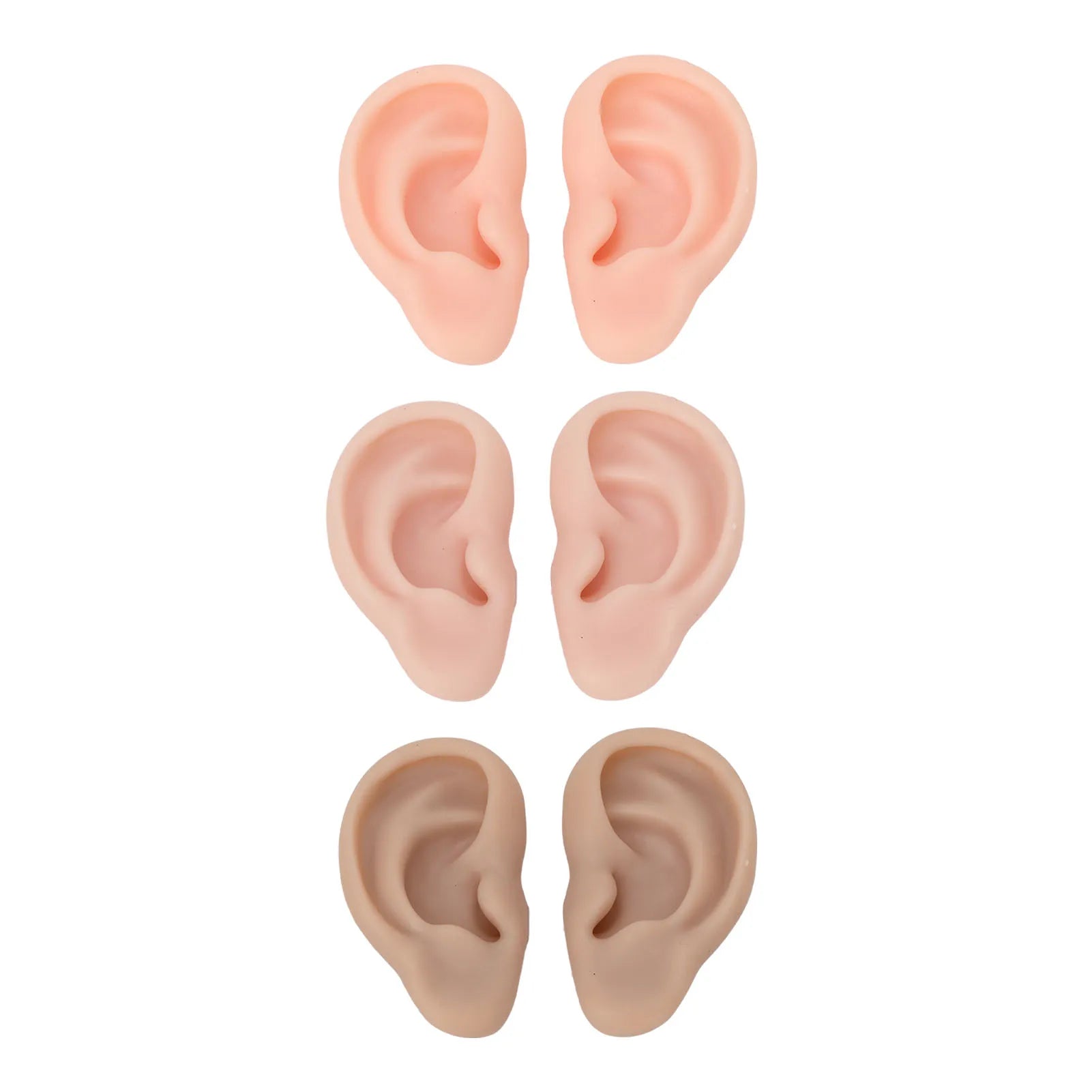1 Pair Silicone Ear Model Soft Flexible Simulation Ear Model for Earrings Display Ear Piercing Exercise Soft Silicone Ear Model Qme