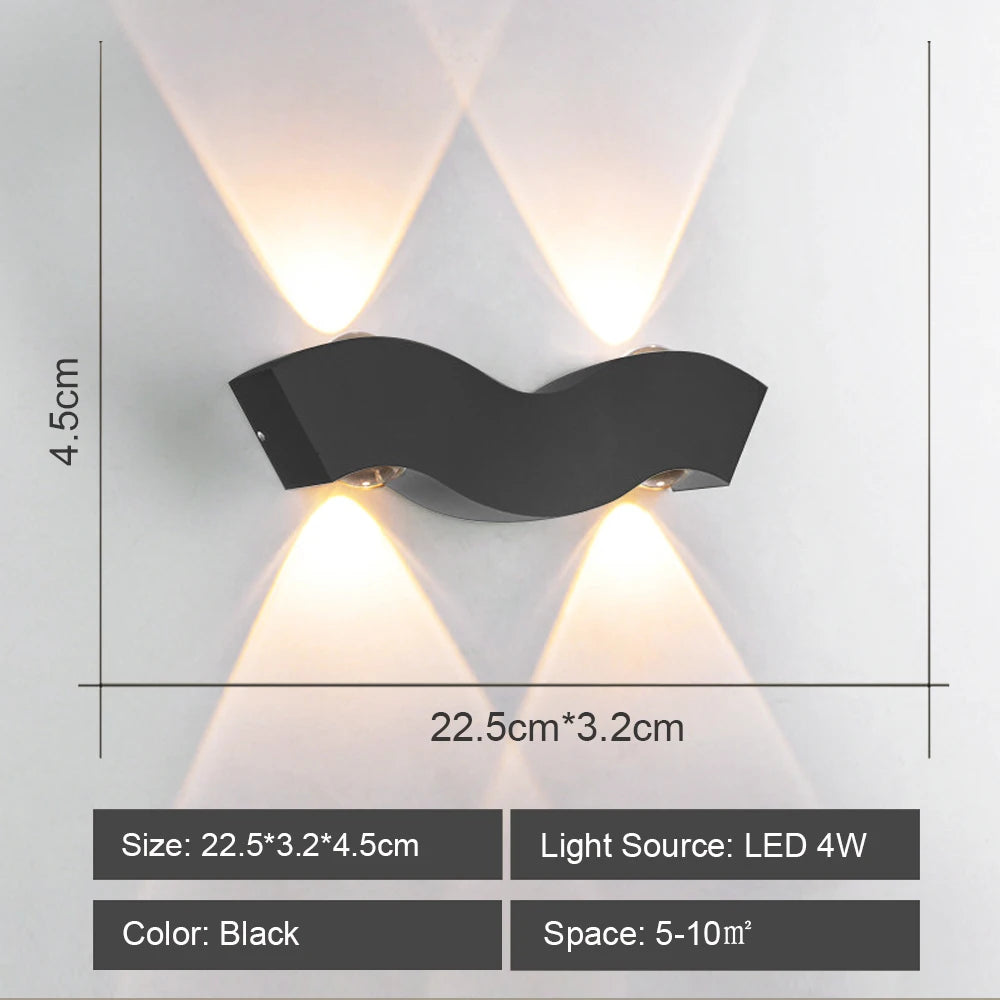 Modern LED Wall Light for Hall Kitchen Living Room Bedroom Bedside Lamp Home Indoor Decor Lighting Fixtures Luminaria Lampshade Qme Cool white Black