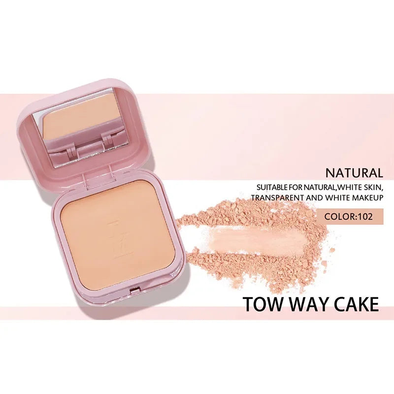Double Layer Powder Cake Waterproof Long-lasting Women's Makeup Qme 102 and 101