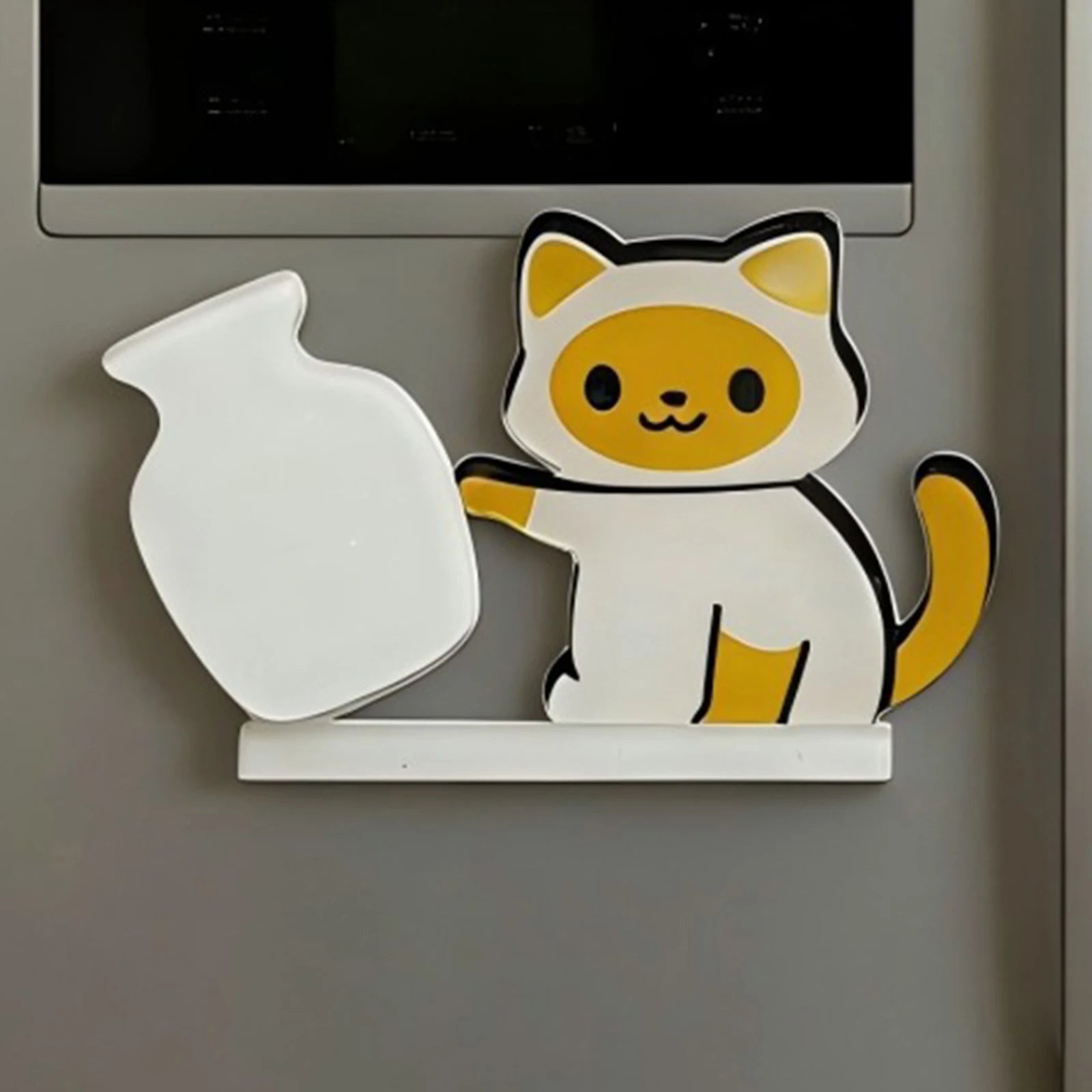 Refrigerator Magnets Black Cat Pushing Vase Decor Cat Whisker Collection Memorial Box Fridge Magnet Home Office Decor For Gift ﻿ Qme
