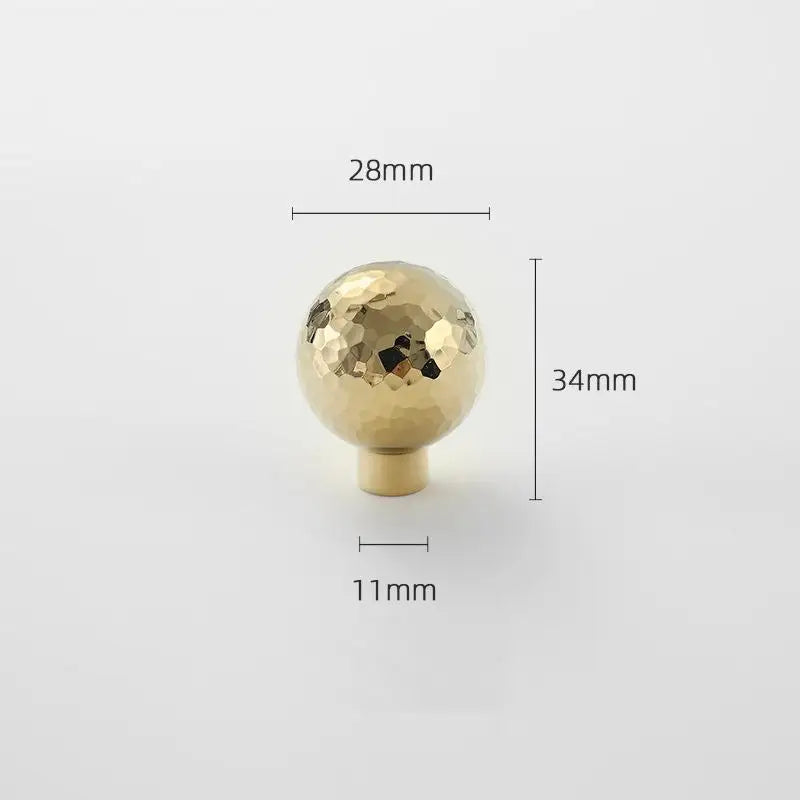 Brass Ball Furniture Pull Handles Hand-forged Hammer Cabinet Handles Door Drawer Knob Kitchen Wardrobe Cupboard Pulls Qme A2