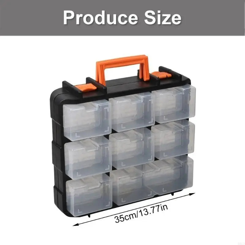 Portable Tool Storage Box Multiple Compartments Removable Dividers Qme