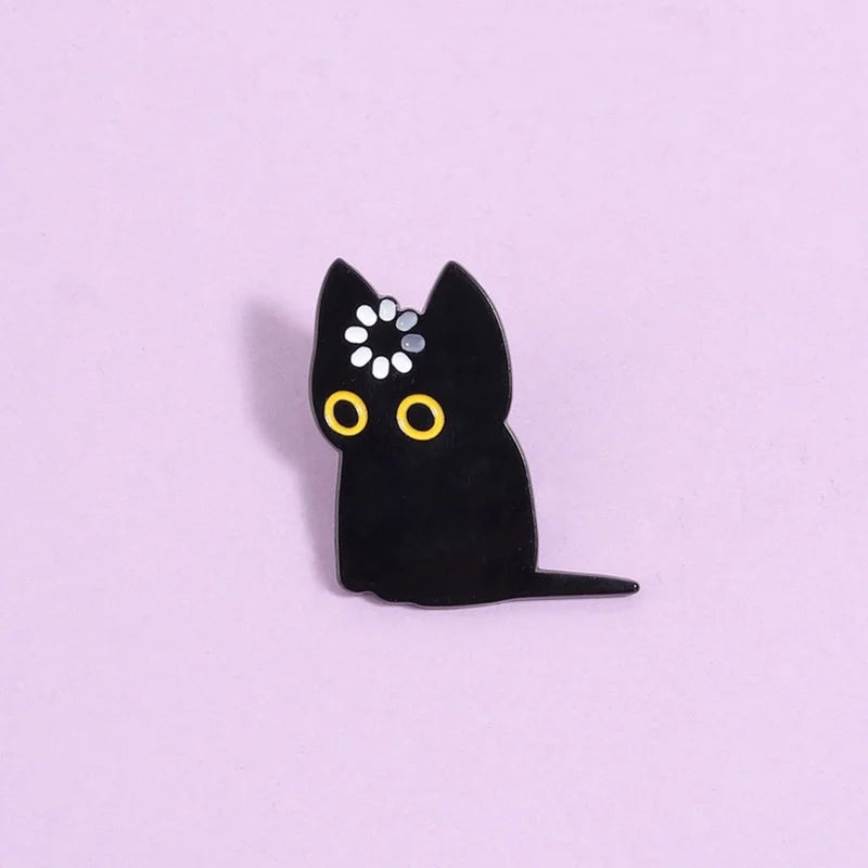 Cute Crash Cat Enamel Pin Funny Cartoon Kitten cat Creative Backpack Hat Lapel Pin Fashion Jewelry Gift for Friends Cat Lovers Qme