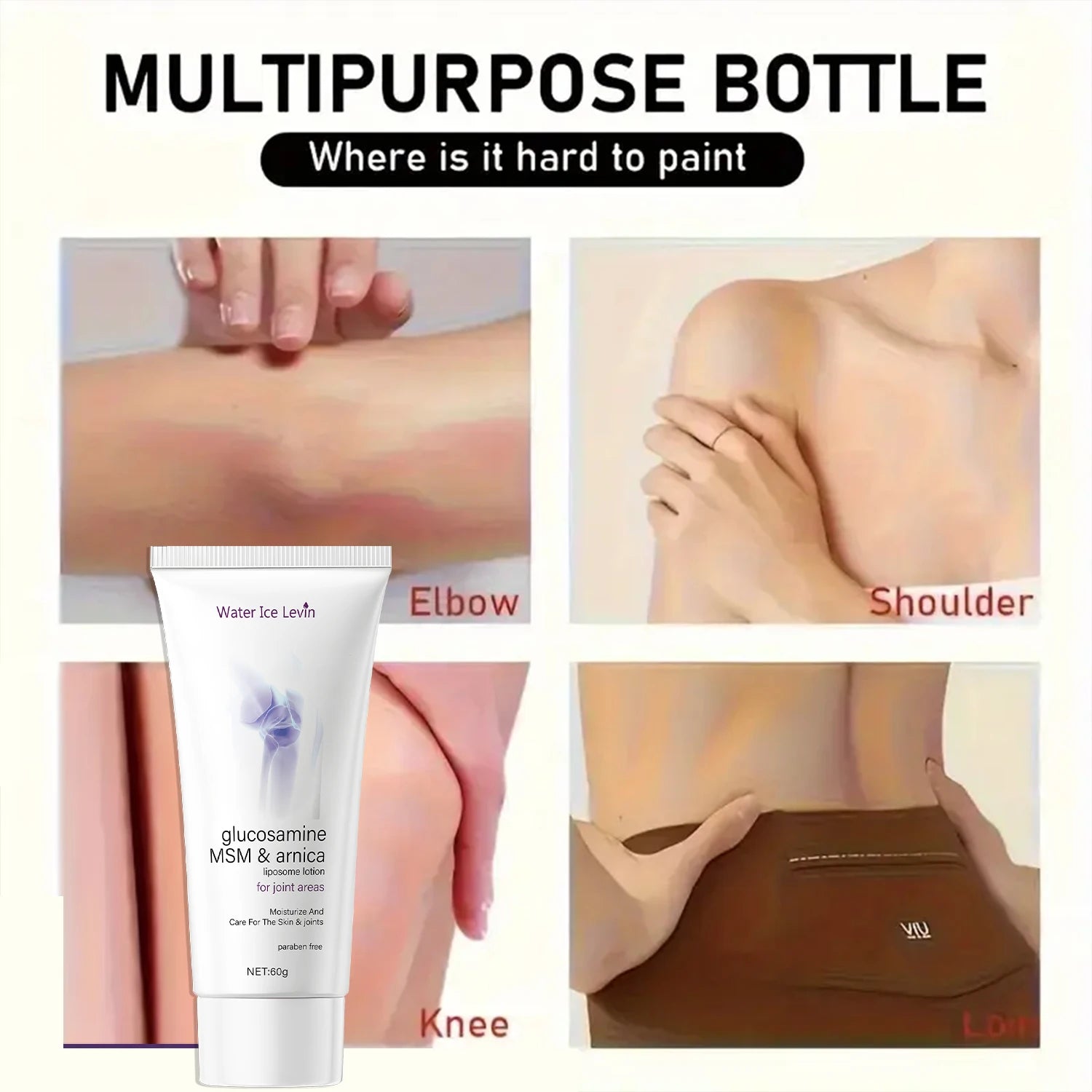 Glucosamine MSM & Arnica Joint Cream Liposome Lotion - Moisturizes, Nourishes & Protects Skin & Joints, Paraben-Free Formula. Qme