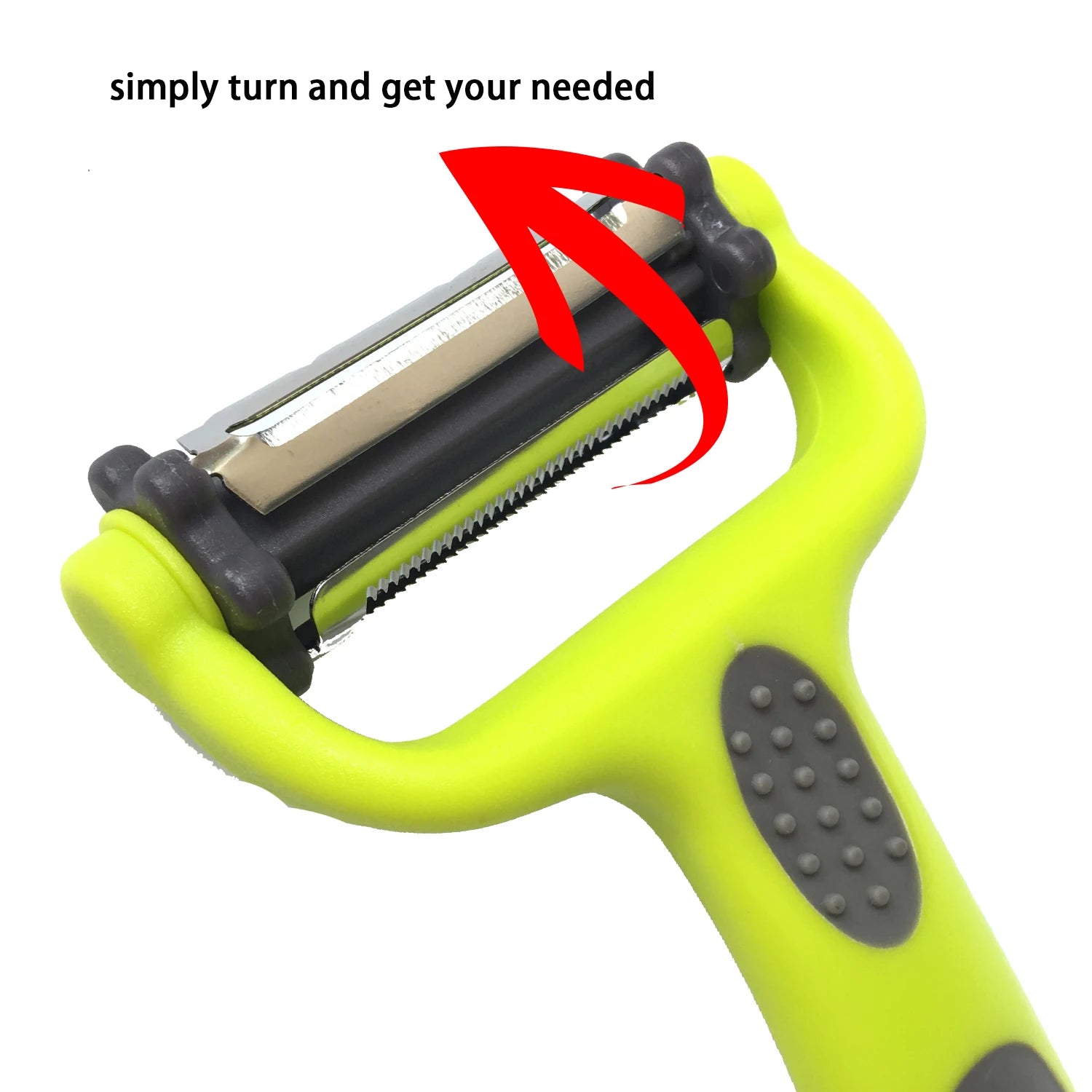3 in 1 Vegetable Peeler Easy Grip with Rotating Serrated Straight and Julienne Stainless Steel Fruit Slicer Peeling Plane Qme