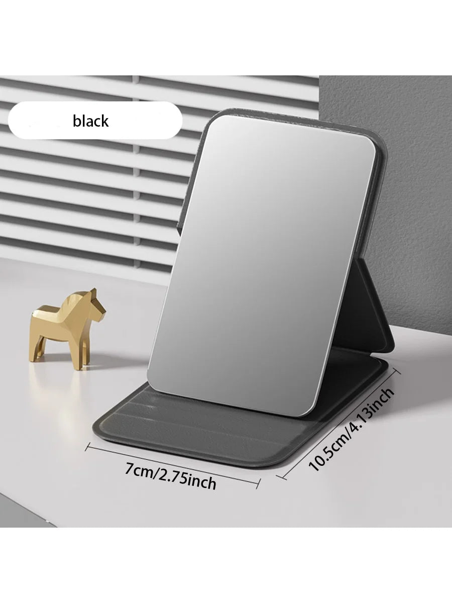 Minimalist Small Mirror Aesthetic Value Portable Makeup Repair Qme black