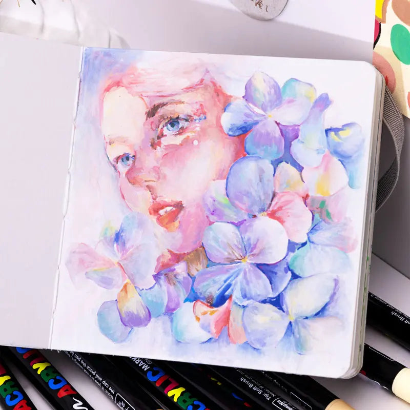 GN Acrylic Paint Pens Skin Tones Assorted Color Series Markers Set, Brush Tip, for Rock Painting, Glass, Non Toxic,Quick Drying Qme
